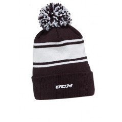 Bonnet CCM Team Fleece a pompon noir/blanc
