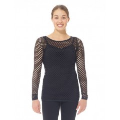 Tee-shirt MONDOR 6821 manches longues col resille noir adulte