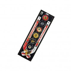 Pack 2 mini-crosses joueur + 6 palets mousse NHL