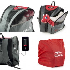 Sac à patins EDEA Libra connecté gris noir et rouge