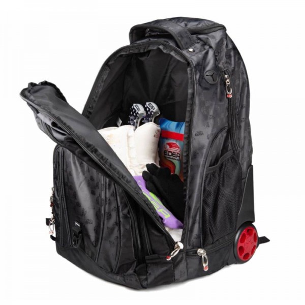 Sac à dos EDEA Trolley Jacquard noir à roulettes