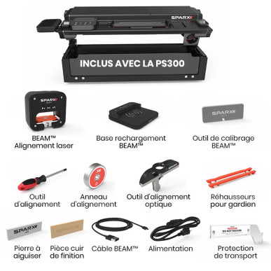 Contenu de la boîte de l'Affûteuse de lames Sparx ES300