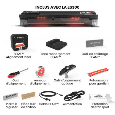 Contenu de la boîte de l'Affûteuse de lames Sparx ES300