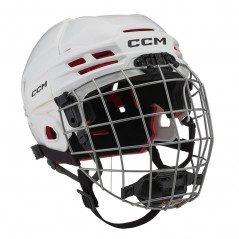 Casque CCM Tacks 70 blanc Combo avec grille argent Enfant