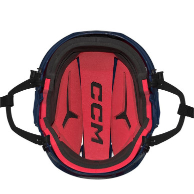 Casque CCM Tacks 70 bleu navy Combo avec grille argent Enfant
