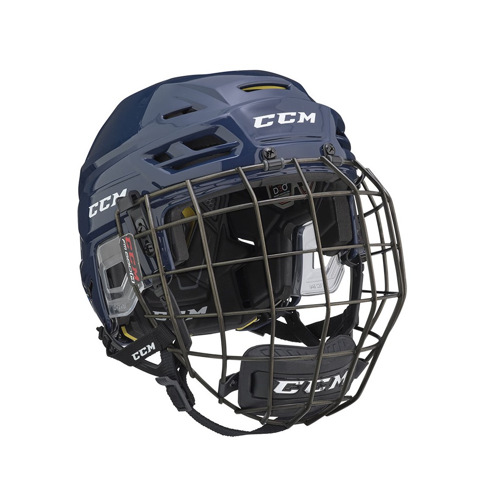 Casque CCM Tacks 310 Combo bleu navy avec grille noire