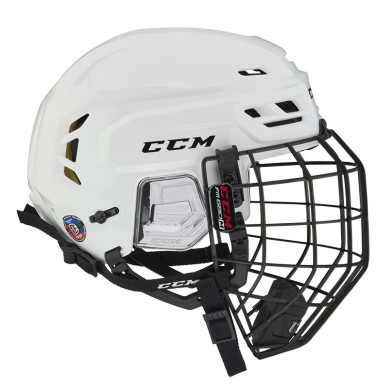 Casque CCM Tacks 310 Combo blanc avec grille noire