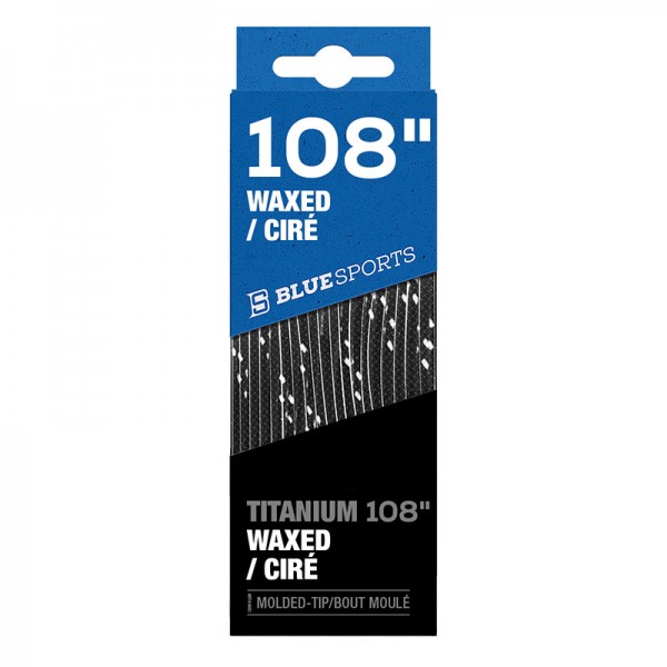 Lacets BLUE SPORTS Titanium Waxed ciré noir 274 cm