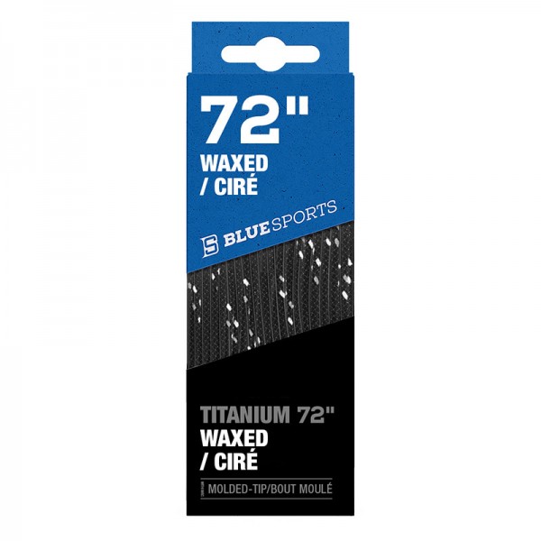 Lacets BLUE SPORTS Titanium Waxed ciré noir gris blanc