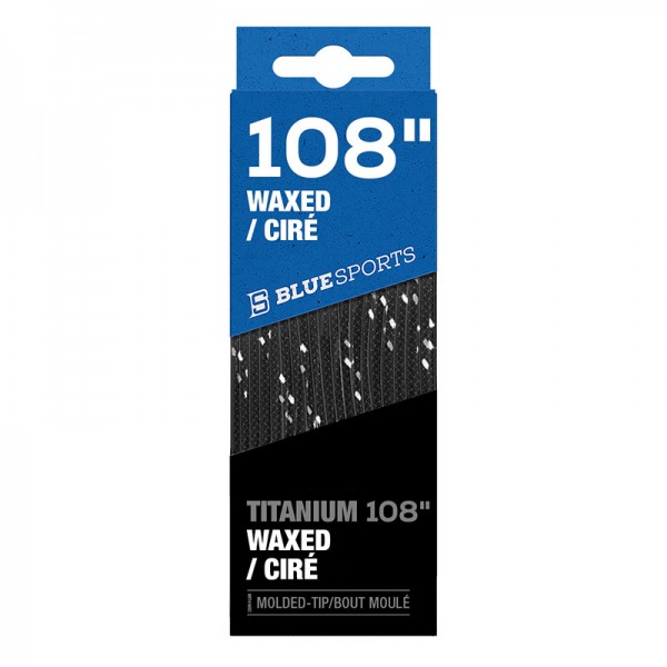 Lacets BLUE SPORTS Titanium Waxed ciré noir gris blanc